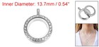 Living Floating Memory Locket 13 7mm Stainless Steel Round Glass Locket Silver
