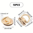 1box 10pcs Round Head Buttons With D Ring Alloy Purse Suspension Clasp Handbag