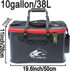 Foldable Fishing Bucket 10 Gallon Black Live Fish Bait Bucket Eva Portable