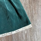 Vintage Youngland Girls Size 5 Green Velvet Christmas Holiday Dress Lace Floral