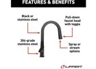 Lippert 2021090602 Pull-down Faucet - Black Matte