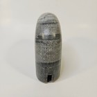 Stone Elephant Figurine Carved Animal Sculpture Gray Striation Decor 6  X 4 25 