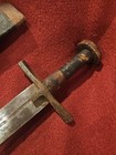Antique Kaskara Short Sword With Inscribed Blade And Stamped Sheath Very Old