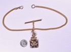 L Mfg  Watch Chain Fob T-bar Knight Foe Fraternal Order Eagles