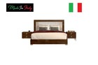 Made In Italy Queen Bedroom Set Bed   2 Nightstands Walnut 3-piece