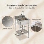 Freestanding Stainless Steel Utility Sink With Faucet  single Bowl Laundry Sink