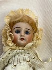Antique 1900s Recknagel Jointed Porcelain Head Doll 12 o W  Fixed Blue Eyes 6 