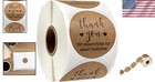 500 Adorable Brown Kraft Thank You Stickers With Hearts - Support Local Business