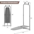 Space-saving Over The Door Ironing Board W  Iron Holder   Cotton Cover Gray