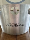 Nicolas Feuillatte Vintage Pierced Aluminum French Champagne Ice Bucket  15   x 8   