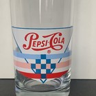 Vintage Anchor Hocking Pepsi Cola Soda Glasses Logo Stripes Tall 6 