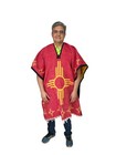 Mexican Poncho   New Mexico    One Size   Gaban   Red    New Mexico State
