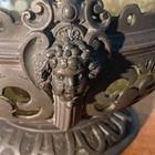 Victorian Pewter Amber Glass Claret Decanter W  Cherubs  Joseph Lichtiger 1880   s