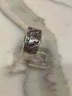 Vintage Navajo Style Eagle Sterling Silver Thunderbird Wide Band Ring Size 6 5