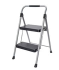 Hyper Tough 2-step Foldable Steel Step Stool  Gray   Black  Holds Up To 225 Lb