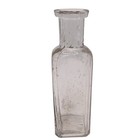 Antique Whitall Tatum Co Bottle French Squares Apothecary Clear Glass Hand Blown