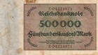 Xxx-rare Genuine German 500000 Mark Weimar Banknote 1923 Fine Con     