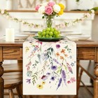 Wildflowers Floral Spring Table Runner  Summer Flowers Plants 13  X 72  Bloom