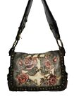 Isabella Fiore Jamie Britta Me Hearty Studded Anchor Floral Shoulder Bag  695