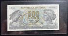 Italy 500 Lire    aretusa    Banknote  20 June 1966      Republic Issue     Aunc