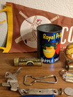 Vintage Junk Drawer Lot-collectibles  World s Fair  Coins  Ray Ban  Pennants 