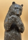 Fine Japanese Meiji - Taisho Bronze Okimono - Bear W  Berries Branches