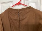 Vintage Women s Dress Jack Nimble  1950s 1960s Brown Flare  High Collar Small