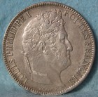 1831-w France 5 Francs Large Size World Silver Coin   Crown High Grade  598