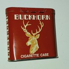 Vintage Advertising Buckhorn Cigarettes Tin Lithograph Case Empty Great Shape 