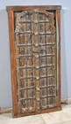 Antique Wooden Large Window Frame With 2 Panels Original Old Fine Carved Metal F