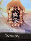 Phi Kappa Tau 10k Gold   Pearls Fraternal Crest Sweetheart Pin  lapel Pin