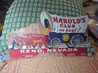 Vtg 1940s Orig Harold s Club Or Bust Reno Nevada Casino Car License Plate Topper