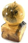 W t  Ching Hilo Hawaiian Koa Wood Sculpture W  Fish Art Gourd Sphere Signed