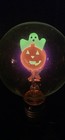 Vintage Aerolux Light Bulb Ghost   Pumpkin Green   Orange Neon Glow Nib W  Base