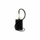 Coach Id Lanyard Card Holder Black Gold Crossgrain Leather 57311 New