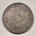 1891 Dominican Republic 50 Centesimos De Franco Scarce Type Scratches Rev Luster