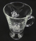 Vintage Irish Coffee Glass Footed Pedestal Mug Embossed Shamrocks Clovers Euc 