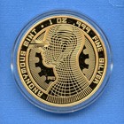 Anonymous Bitcoin 1oz Silver Proof Guardian 24k Gold Finish Limited Ed Crypto 90
