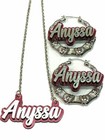 Matching Necklace Size Choice Bamboo Earrings Name Plate Personalized Any Name