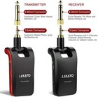 Lekato 2 4ghz 280   Wireless Stereo Guitar Transmitter Receiver System Dual Track
