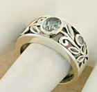 Natural Green Amethyst 925 Sterling Silver Nouveau Antique Style Ring Sz 7   840