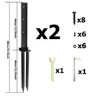 2 4 6 Pack Fence Post Repair Stakes Metal Fence Repair Kit Ground Support Anchor