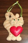 Kurt S  Adler Cat Christmas Ornament  Striped  Kitty W  Red Heart To Personalize