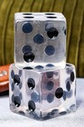 Large Jumbo Oversized Pair Lucite Painted Dice Vintage Mid Century Modern Mcm