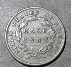 1835 Classis Head Half Cent Coin