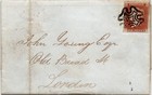 Great Britain  Cover - Penny Red  plate 25  W  Black Maltese Cross