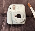 Fujifilm Instax Mini 9 Instant Camera Flamingo Blue W Flash    Works Great 