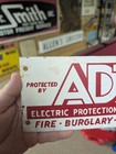Vintage Protected By Adt System Security Fire Burglary Holdup Advertising Sign 