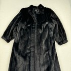 Vintage Wiess Fur Coat Size 14 Black Ranch Mink Full Length Satin Lined Genuine