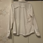 Columbia Women   s Xl Omni-shade Sun Protection Button Up Shirt White Beige 2 Tone